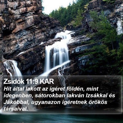 Zsidók 11:9 KAR Bible Verse Image