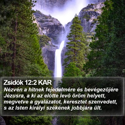 Zsidók 12:2 KAR Bible Verse Image