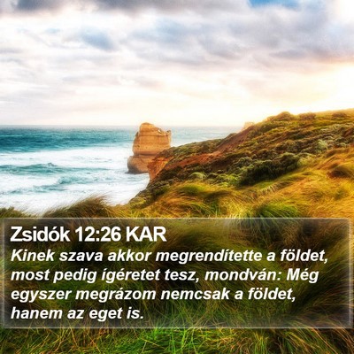 Zsidók 12:26 KAR Bible Verse Image