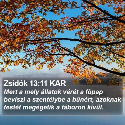 Zsidók 13:11 KAR Bible Verse Image