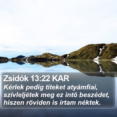 Zsidók 13:22 KAR Bible Verse Image