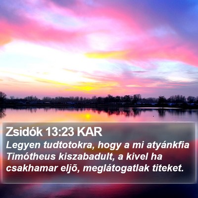 Zsidók 13:23 KAR Bible Verse Image