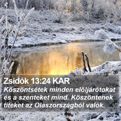 Zsidók 13:24 KAR Bible Verse Image