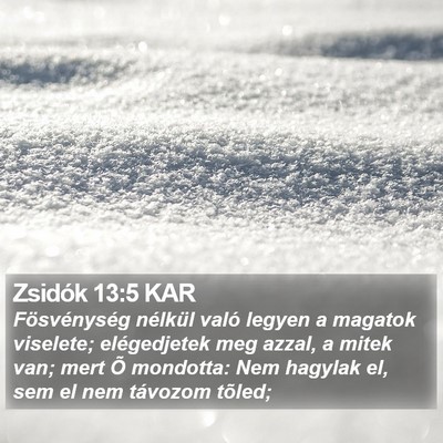 Zsidók 13:5 KAR Bible Verse Image