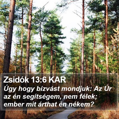 Zsidók 13:6 KAR Bible Verse Image