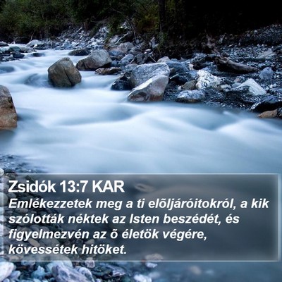 Zsidók 13:7 KAR Bible Verse Image