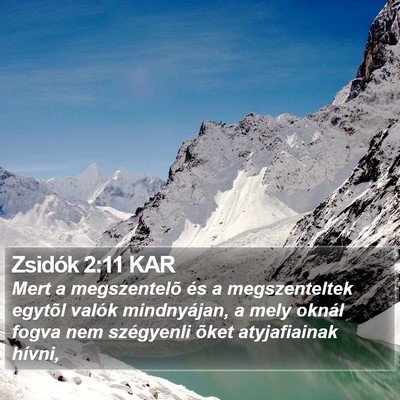 Zsidók 2:11 KAR Bible Verse Image