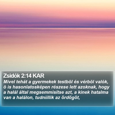 Zsidók 2:14 KAR Bible Verse Image