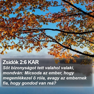 Zsidók 2:6 KAR Bible Verse Image