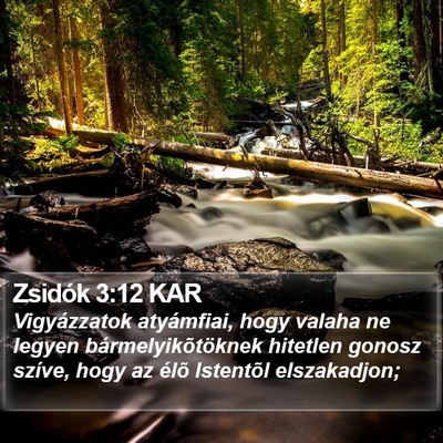 Zsidók 3:12 KAR Bible Verse Image