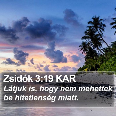 Zsidók 3:19 KAR Bible Verse Image