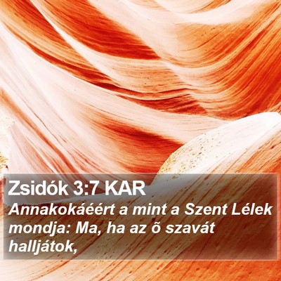 Zsidók 3:7 KAR Bible Verse Image