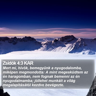 Zsidók 4:3 KAR Bible Verse Image