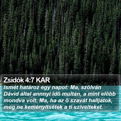 Zsidók 4:7 KAR Bible Verse Image