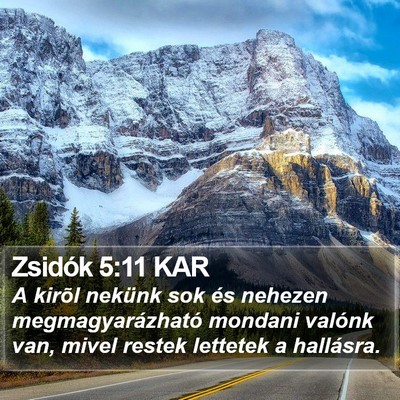 Zsidók 5:11 KAR Bible Verse Image