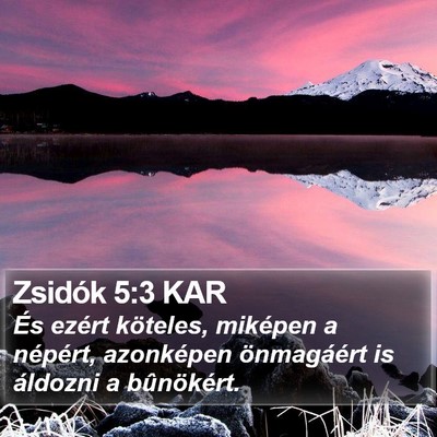 Zsidók 5:3 KAR Bible Verse Image