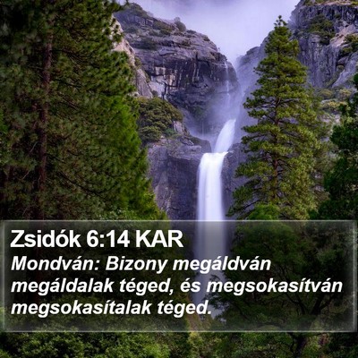 Zsidók 6:14 KAR Bible Verse Image
