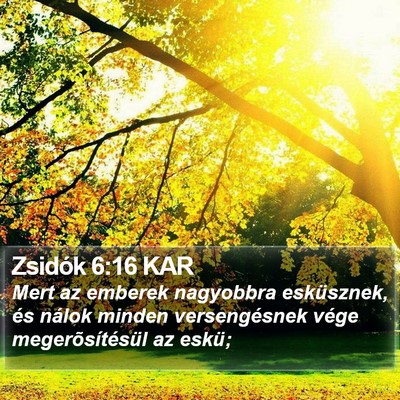 Zsidók 6:16 KAR Bible Verse Image