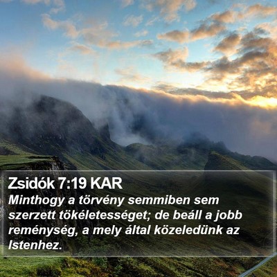 Zsidók 7:19 KAR Bible Verse Image