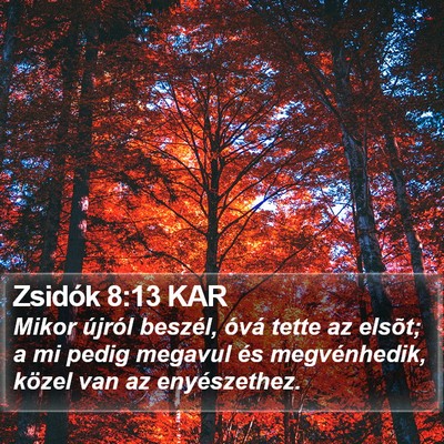 Zsidók 8:13 KAR Bible Verse Image