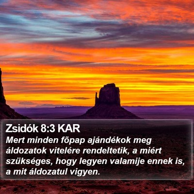 Zsidók 8:3 KAR Bible Verse Image