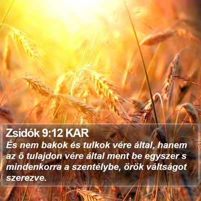Zsidók 9:12 KAR Bible Verse Image