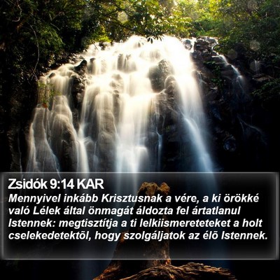Zsidók 9:14 KAR Bible Verse Image