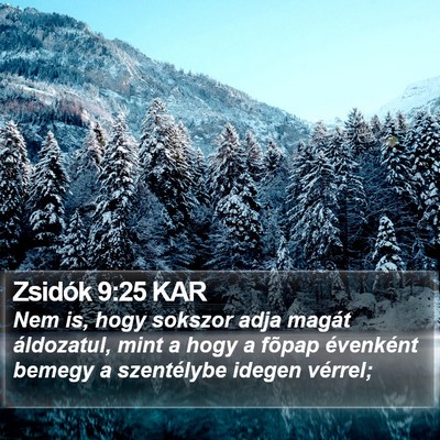 Zsidók 9:25 KAR Bible Verse Image