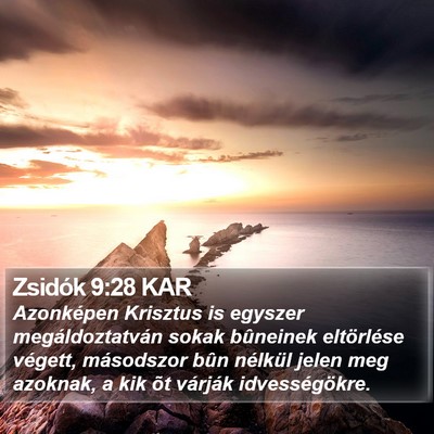 Zsidók 9:28 KAR Bible Verse Image