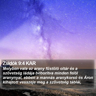 Zsidók 9:4 KAR Bible Verse Image
