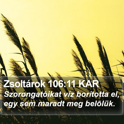 Zsoltárok 106:11 KAR Bible Verse Image