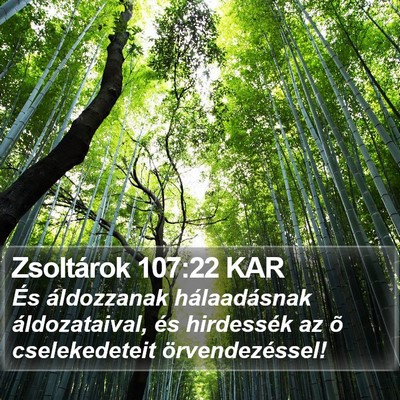 Zsoltárok 107:22 KAR Bible Verse Image