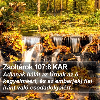 Zsoltárok 107:8 KAR Bible Verse Image