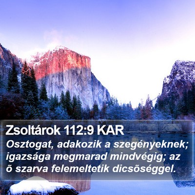 Zsoltárok 112:9 KAR Bible Verse Image