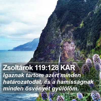 Zsoltárok 119:128 KAR Bible Verse Image