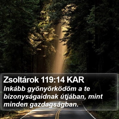 Zsoltárok 119:14 KAR Bible Verse Image