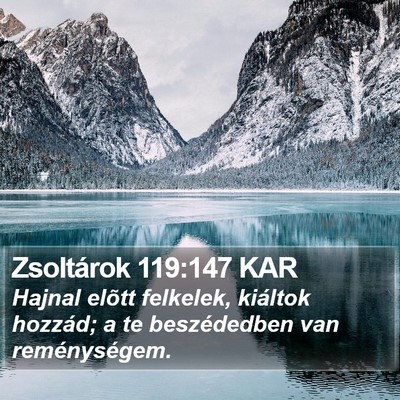 Zsoltárok 119:147 KAR Bible Verse Image