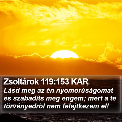 Zsoltárok 119:153 KAR Bible Verse Image