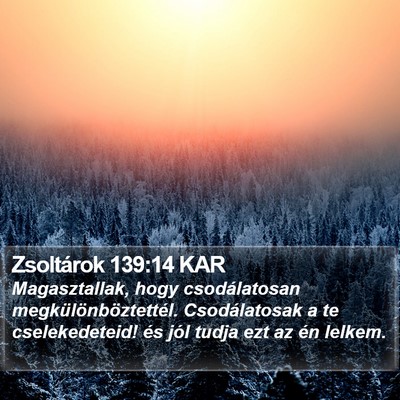 Zsoltárok 139:14 KAR Bible Verse Image