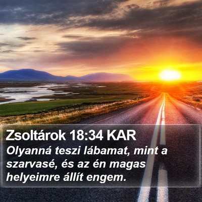 Zsoltárok 18:34 KAR Bible Verse Image