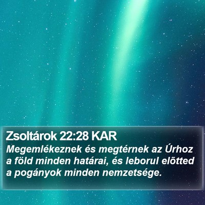 Zsoltárok 22:28 KAR Bible Verse Image