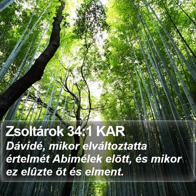 Zsoltárok 34:1 KAR Bible Verse Image