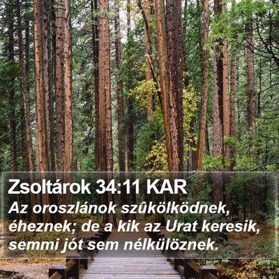 Zsoltárok 34:11 KAR Bible Verse Image