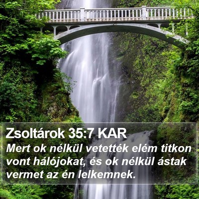 Zsoltárok 35:7 KAR Bible Verse Image