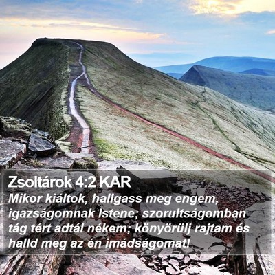 Zsoltárok 4:2 KAR Bible Verse Image