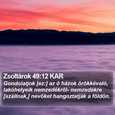 Zsoltárok 49:12 KAR Bible Verse Image