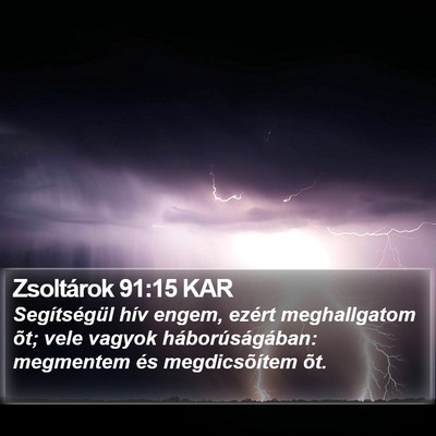 Zsoltárok 91:15 KAR Bible Verse Image
