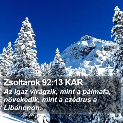 Zsoltárok 92:13 KAR Bible Verse Image