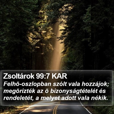 Zsoltárok 99:7 KAR Bible Verse Image