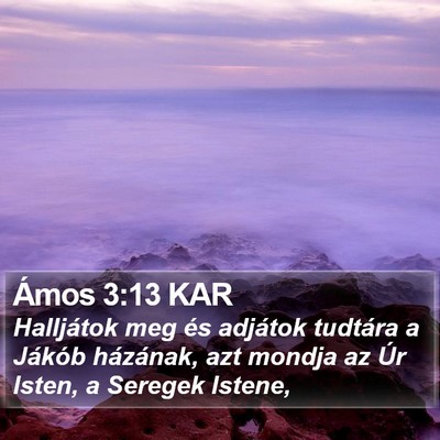 Ámos 3:13 KAR Bible Verse Image